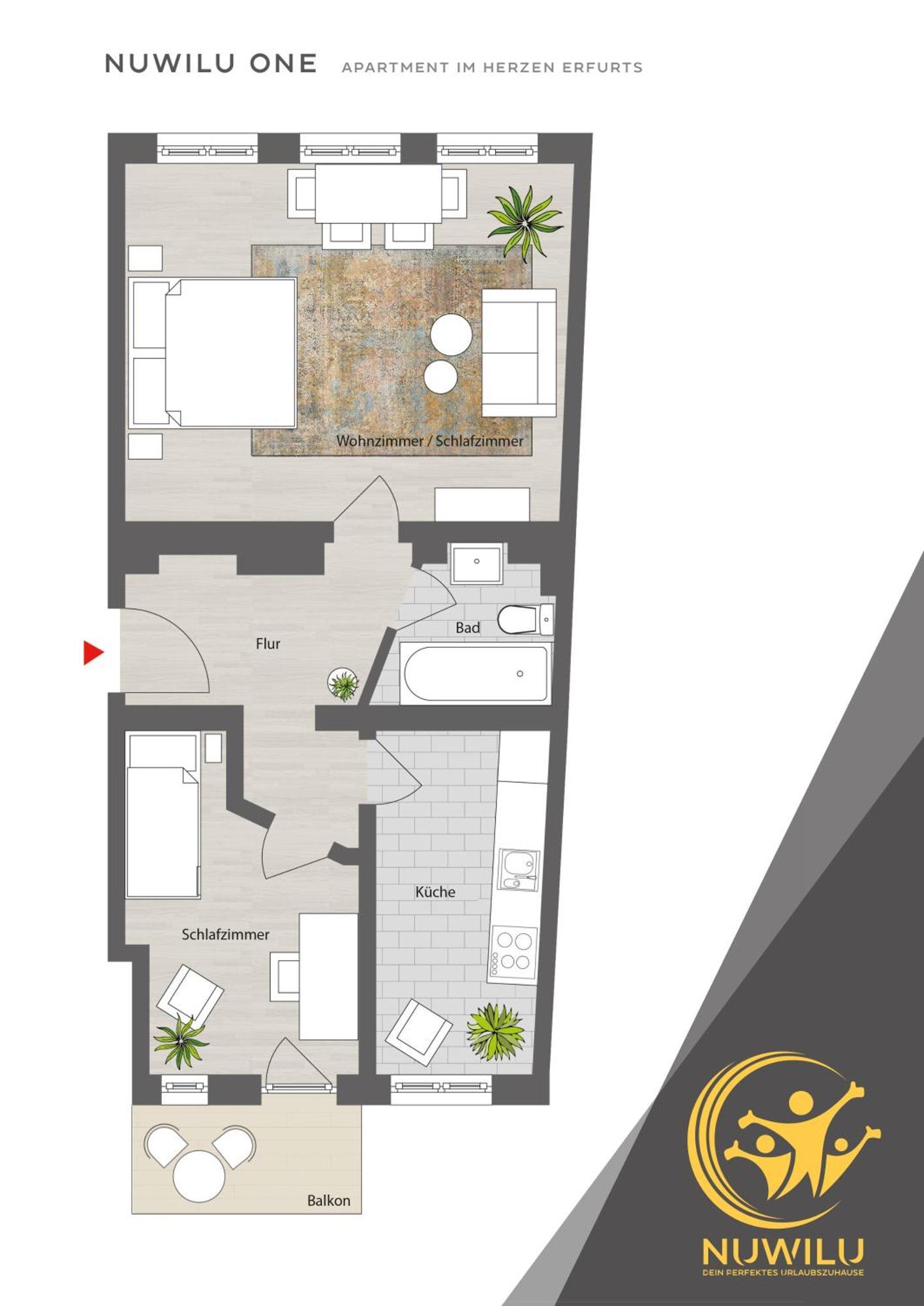 Nuwilu One - Apartment Mit Balkon Im Herzen Erfurts - Magenta Tv- Netflix - Disney Extérieur photo